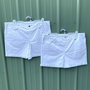 Women’s Denim Rolled Cuff Comfy Shorts 2-Pack Size XXL